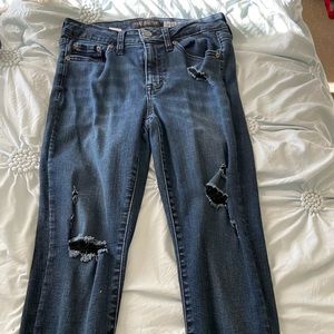 Dark blue low rise jeans